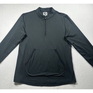 FootJoy Men M Gray Blue Lightweight Golf Sweater Shirt Pocket Pullover
